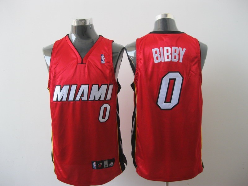 NBA Miami Heat 0 Mike Bibby Authentic Red Jersey